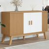 vidaXL Sideboard OLDEN Wei&szlig; und Braun 114x43x73,5 cm Massivholz Kiefer