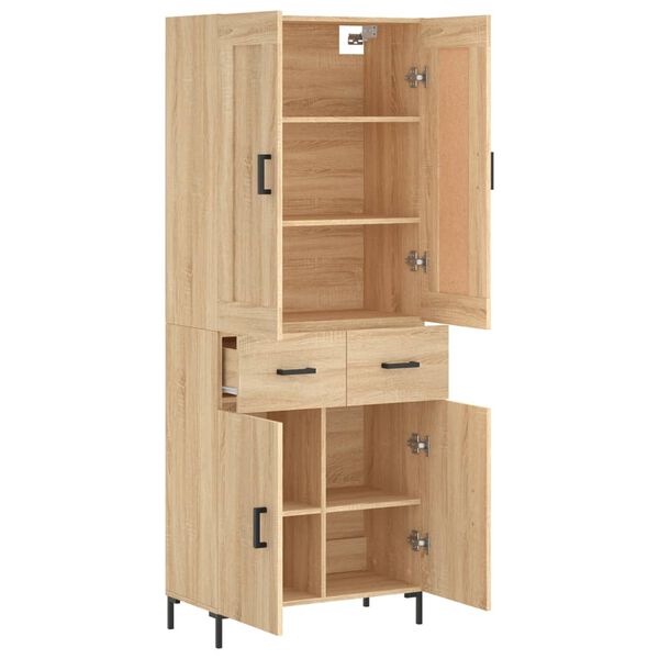 vidaXL Highboard Sonoma-Eiche 69,5x34x180 cm Holzwerkstoff