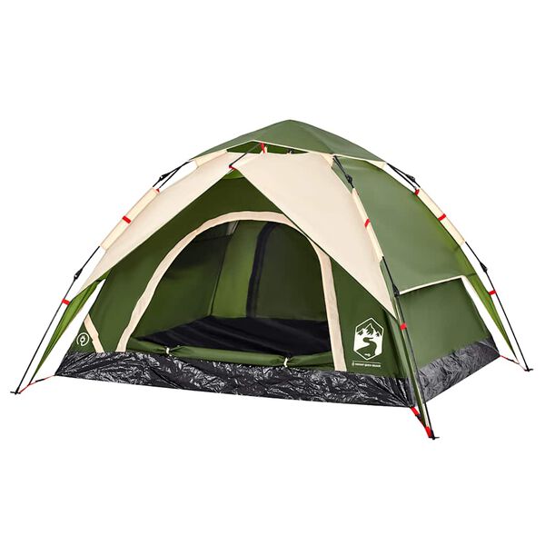 vidaXL Kuppel-Campingzelt 3 Personen Grün Quick Release