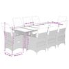 vidaXL 9-tlg. Garten-Bistro-Set mit Kissen Beige Poly Rattan