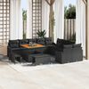 vidaXL Gartensofa-set mit Kissen 13 pcs Schwarz Poly-Rattan