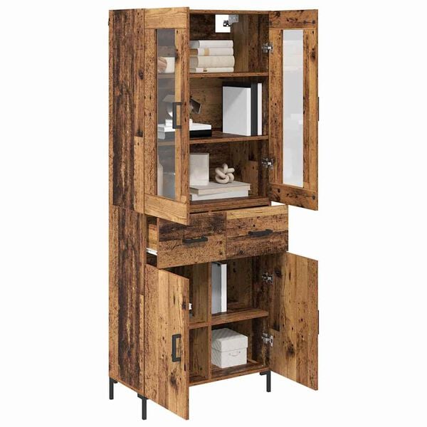 vidaXL Highboard mit Schubladen 2 pcs Altholz Holzwerkstoff