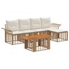 vidaXL Gartensofa-set 6 stk. Nat&uuml;rlich und Cremwei&szlig; Poly-Rattan