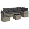 vidaXL 7-tlg. Garten-Sofagarnitur mit Kissen Grau Poly Rattan