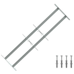 vidaXL Sicherheitsgitter f&uuml;r Fenster mit 2 Querstangen 3 stk.