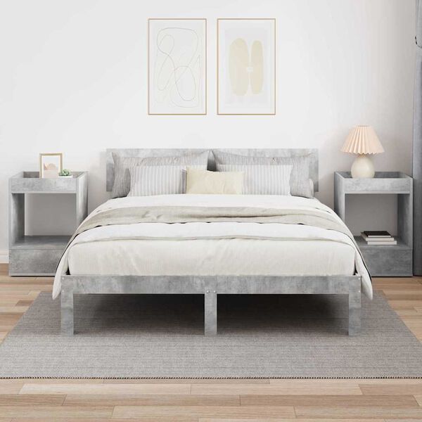 vidaXL Beistelltisch 2 pcs Beton Grau 40 x 40 x 56 cm Holzwerkstoff