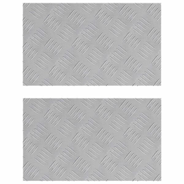 vidaXL Treppe Tritt Rechtwinklig 2 pcs Silber 50 x 30 cm Aluminium