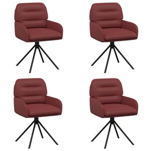 vidaXL Drehstuhl Esszimmer 4 stk. Kunstleder Weinrot 59 x 59,5 x 90 cm