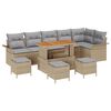 vidaXL Garten-Sofa-Set mit Kissen mit Kissen 10 pcs Beige und Hellgrau