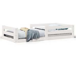 vidaXL Massivholzbett ohne Matratze Wei&szlig; 75x190 cm Kiefernholz