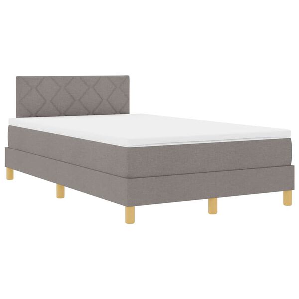 vidaXL Boxspringbett mit Matratze Taupe 120 x 190 cm Stoff