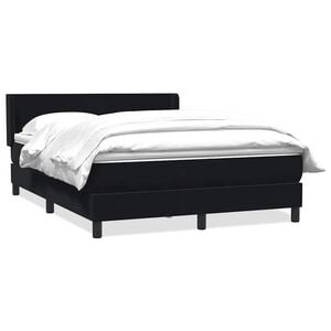 vidaXL Boxspringbett mit Matratze Schwarz 160x210 cm Samt