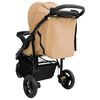 vidaXL 3-Rad-Kinderwagen Taupe und Schwarz Stahl