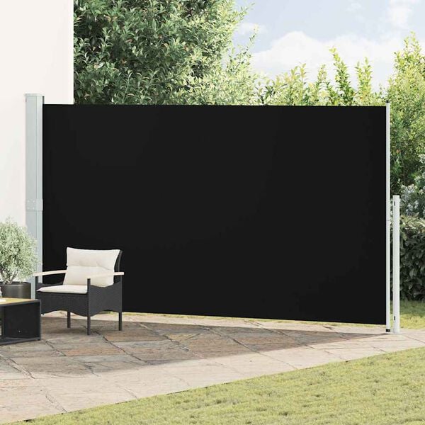 vidaXL Seitenmarkise Ausziehbar 200x500 cm Schwarz