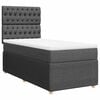 vidaXL Boxspringbett mit Matratze Dunkelgrau 90x200 cm Stoff