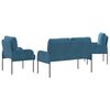 vidaXL Sofagarnituren mit Kissen 3 pcs Blau 115 x 56 x 80 cm Sperrholz