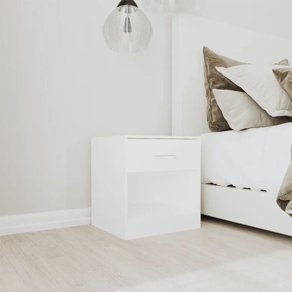 vidaXL Nachttisch 2 Stk. mit Schublade Weiß