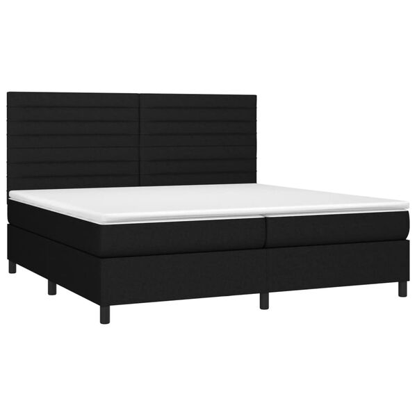 vidaXL Boxspringbett mit Matratze Schwarz 200x200 cm Stoff
