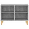 vidaXL TV-Schrank mit Massivholz-Beinen Betongrau 69,5x30x50 cm