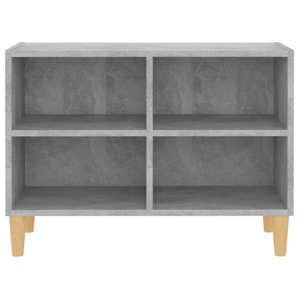 vidaXL TV-Schrank mit Massivholz-Beinen Betongrau 69,5x30x50 cm
