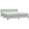 vidaXL Boxspringbett mit Matratze Hellgrau 180x210 cm Samt