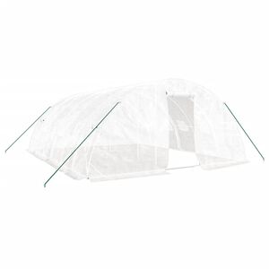 vidaXL Gew&auml;chshaus mit Stahlrahmen Wei&szlig; 30 m&sup2; 6x5x2,3 m