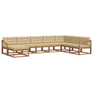 vidaXL Outdoor-Sofagarnitur mit Kissen 8 pcs Natur und Beige
