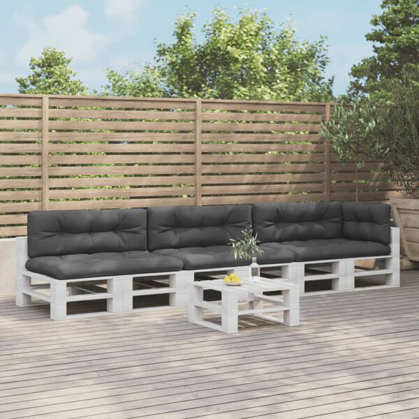 vidaXL Palettenkissen 7-tlg. Anthrazit Stoff