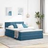 vidaXL Bett mit Stauraum und LED Dunkelblau 140 x 190 cm Samt