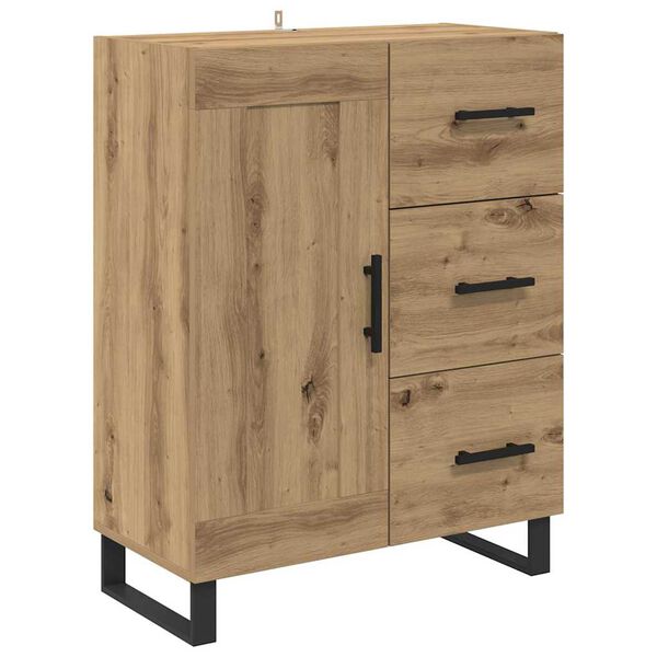 vidaXL Sideboard Artisan-Eiche 69,5 x 34 x 90 cm Verbundholz und Eisen