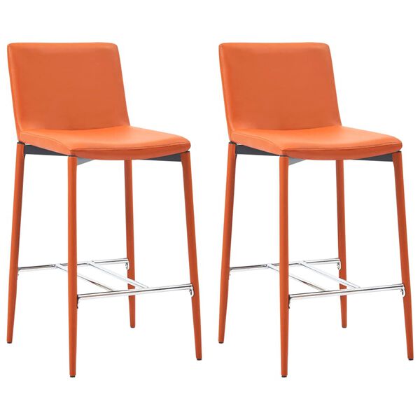 vidaXL Barhocker 2 Stk. Orange Kunstleder