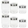 vidaXL Vorratsgl&auml;ser mit Silbernem Deckel 6 Stk. 800/1200/1700 ml
