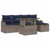 vidaXL Gartensofa-set 6 stk. Grau Poly-Rattan