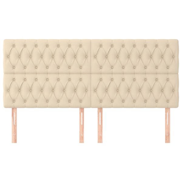 vidaXL Kopfteil Creme 200 x 7 x 118/128 cm Stoff