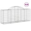 vidaXL Gabionen mit Hochbogen 20 Stk. 200x50x80/100cm Verzinktes Eisen