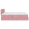 vidaXL Bett mit Stauraum und LED mit Matratze Rosa 180 x 200 cm Samt