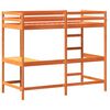 vidaXL Hochbett mit Schreibtisch Wachsbraun 90x200cm Massivholz Kiefer