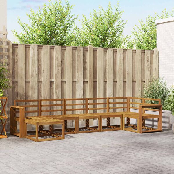 vidaXL Outdoor-Sofagarnitur 7 pcs Natur Massivholz Akazie