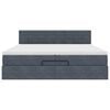 vidaXL Ottoman-Bett mit Matratze Dunkelgrau 200x200 cm Samt