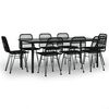 vidaXL 9-tlg. Garten-Essgruppe Schwarz Poly Rattan
