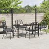 vidaXL Garten Essgruppe 5 pcs Schwarz Poly-Rattan