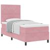 vidaXL Boxspringbett mit Matratze mit Kopfteil Rosa 90 x 190 cm Stoff