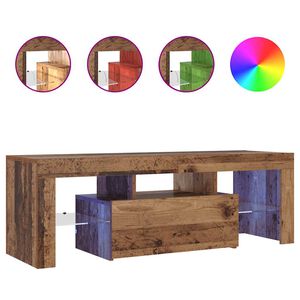 vidaXL TV-Schrank mit LED Altholz-Optik 120x36,5x40 cm Holzwerkstoff