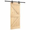 vidaXL Schiebet&uuml;r Nat&uuml;rlich und Schwarz 85 x 210 cm Massivkiefer
