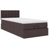 vidaXL Ottoman-Bett mit Matratze Dunkelbraun 100x200 cm Stoff