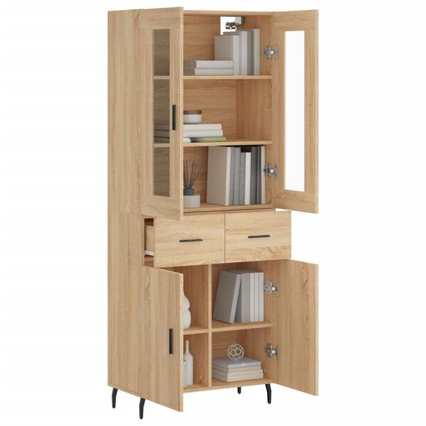 vidaXL Highboard Sonoma-Eiche 69,5x34x180 cm Holzwerkstoff