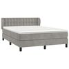 vidaXL Boxspringbett mit Matratze Hellgrau 140x200 cm Samt