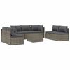 vidaXL 8-tlg. Garten-Lounge-Set mit Kissen Grau Poly Rattan