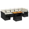 vidaXL 8-tlg. Garten-Sofagarnitur mit Kissen Schwarz Poly Rattan