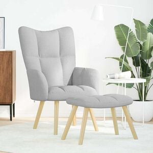 vidaXL Relaxsessel mit Fu&szlig;hocker Wolkengrauer Stoff